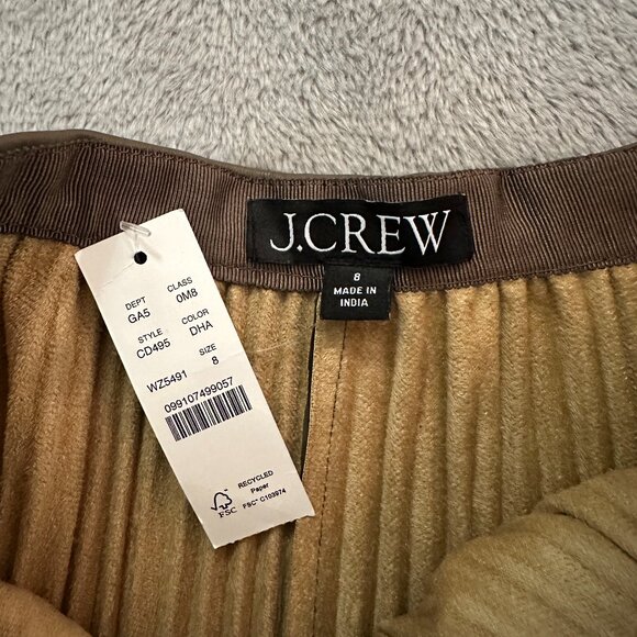 NWT J. Crew Swingy Pleated Mini Skirt Faux Leather Women's size 8 - Picture 2 of 6